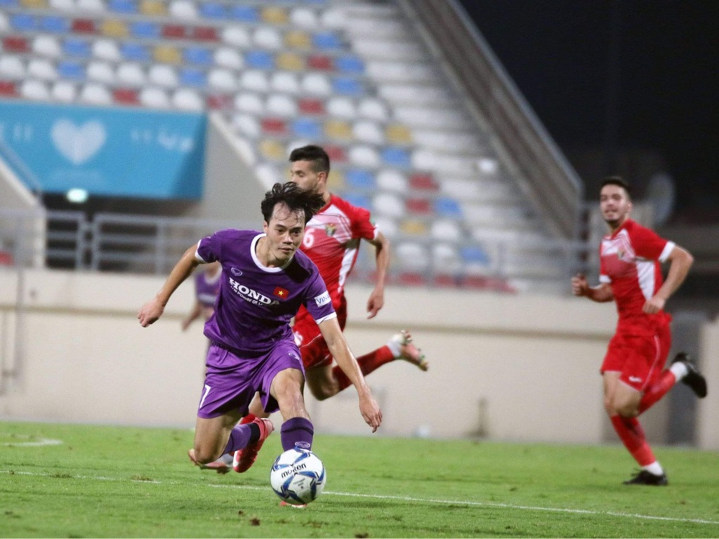 Trận đấu giao hữu giữa đội tuyển Việt Nam và Jordan kết thúc với kết quả hòa